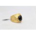Handmade Men's Ring 925 Sterling Silver gold plated black onyx Stone P 504